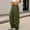 Army Green, variant on Womens Cargo Pants Mid Rise Straight-Leg Pants, Button Zipper Fly Casual Trousers with Multi Zipper Cargo Pockets & Drawstring Cuffs Brown S