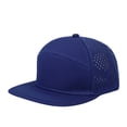 thumbnail image 2 of Men Flat Brim Adjustable Performance Hat Snapback Laser Perforated Baseball Cap Blue, 2 of 3