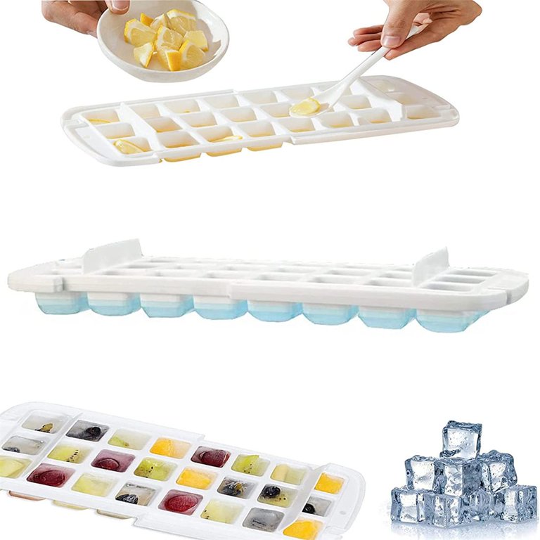 Silicone Ice Cube Tray with Lid container & scoop, Flexible & BPA Free  Silicone Mold Making 32Pcs x0.4 Oz Small Square Ice Cubes for Chingling