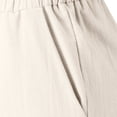 thumbnail image 5 of Women's Tencel Loose Wide Leg Pants, Mid Elastic Waist, Tummy Control, Straight Leg Trousers for Casual, Walking, Travel, Office, Lounge, Soft Summer | TruBelle,Beige L, 5 of 8