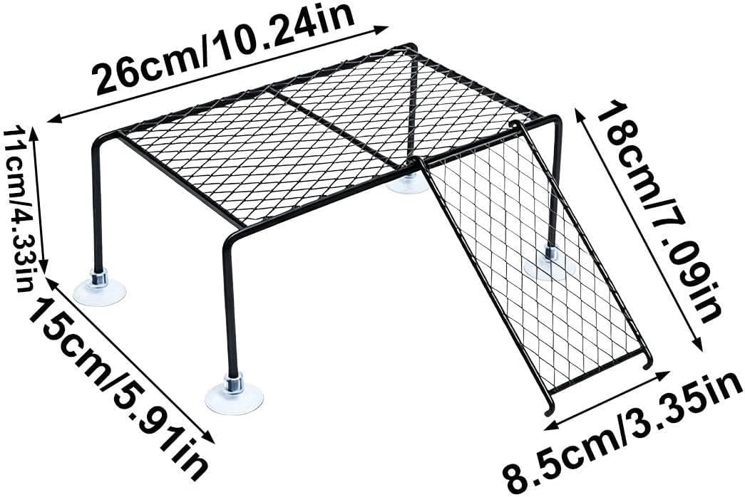 Floating Turtle Basking Platform, Suction Cup Island Dock, Climbing Ladder, for Aquatic Turtle Tank