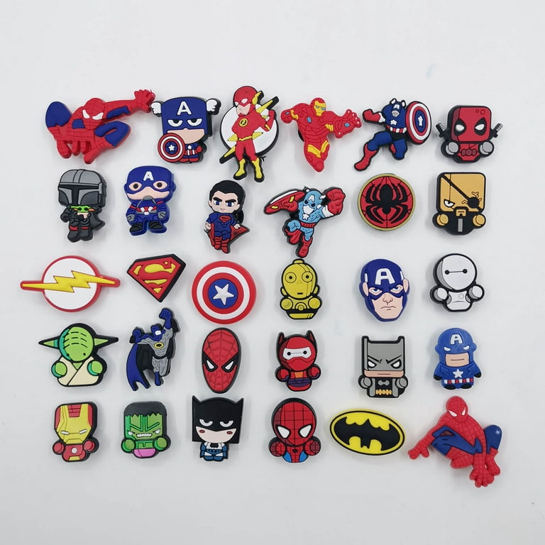 ZILEFSILK 30PCS Superhero Spider Shoes Charms Accessories Pack for