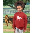 thumbnail image 3 of Gift For Horse Lover - Love Horses Kids Hoodie Small Red, 3 of 6