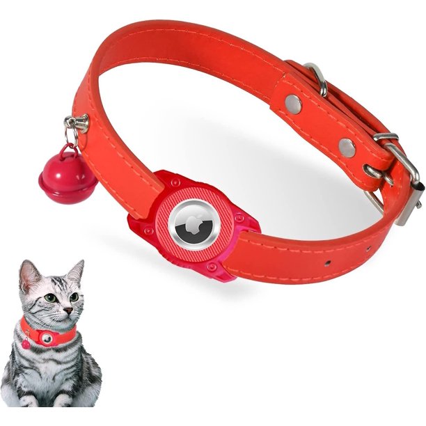 Airtag Cat Collar,adjustable Leather Gps Cat Collar For Boy Girl Cats