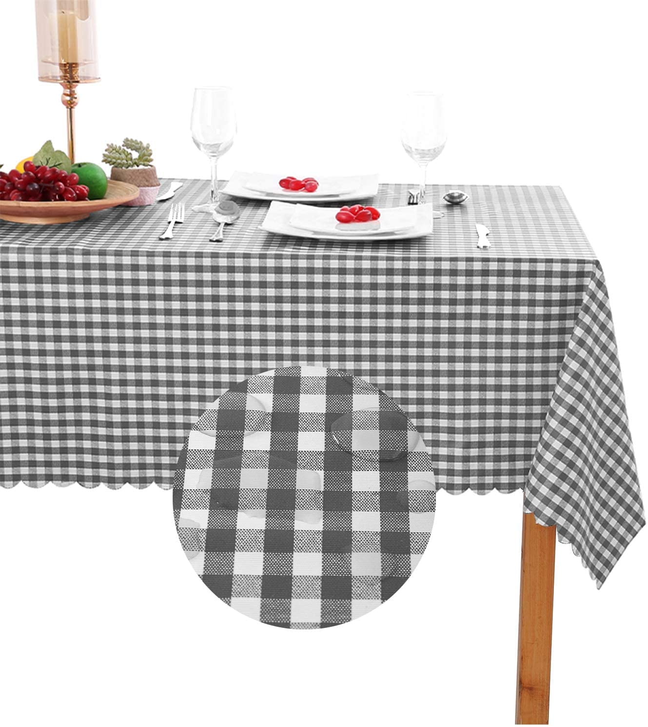 Checkered PVC Rectangle Table Cloth 100 Waterproof, OilProof and