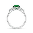 thumbnail image 2 of ANGARA Lab Grown 1.2 Ct Round Emerald Side Stone Engagement Ring with Diamonds for Women in 14K White Gold (Size-7mm) | May Birthstone, Anniversary, Jewelry Gift for Women | Lab-Grown Emerald Ring, 2 of 8