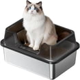 thumbnail image 7 of Studyset Stainless Steel Cat Litter Box, High Sided, Non-Stick, Odor Resistant Metal Litter Pan for Multiple Cats, Anti-Urine Leakage, Easy to Clean, Non-Slip Base, 7 of 7