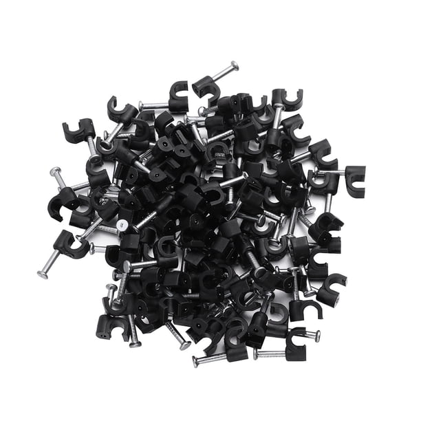 100 piezas de soporte para manguera de cable eléctrico, organizador de cables, abrazadera de cable, grapas de cable negras, soporte para cargador, mini enrollador de cable