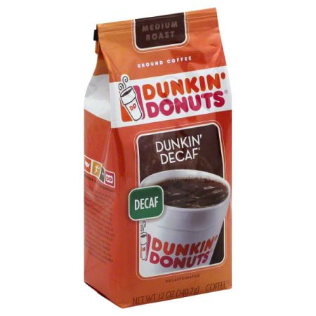 (2 Pack) Dunkin' Donuts Dunkin' Decaf Decaffeinated Ground Coffee, 12 (Best Naturally Decaffeinated Coffee)