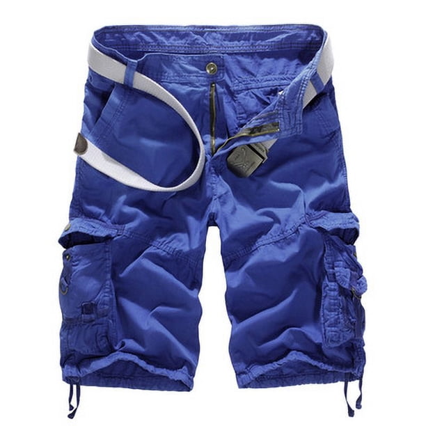 Pantalones de trabajo casuales holgados de moda para hombre, pantalones cortos multibolsillos de talla grande k19, se pueden fotografiar