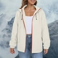thumbnail image 5 of Vinsonshop Windbreaker Jacket Women Zip Up Jackets for Women Womens Windbreaker Jacket with Hood Zipper Jacket Women Outerwear for Women Lightweight Jacket Women Hiking Jacket Women Beige L, 5 of 9