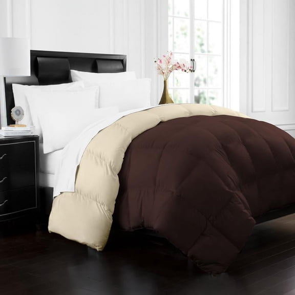 Noble Linens Goose Down Alternative Reversible Comforter