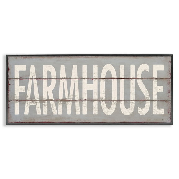 Stupell Industries Farmhouse Rustic Planked Design Typography Painting Black Framed Art Print Wall Art, 24 x 10