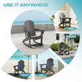 thumbnail image 6 of FODINGHILL Outdoor Rocking Chair Set of 2，HDPE All Weather Adirondack Rocking Chair For Indoor，Balcony，Garden，Porch，Black, 6 of 8
