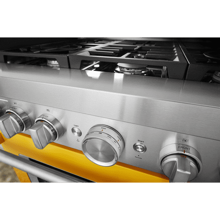 KitchenAid - 5.1 Cu. Ft. Freestanding Dual Fuel True Convection Range with Self-Cleaning - Yellow pepper