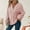 Pink, variant on SwiftWear Women's Plus-Size Waffle-Knit Button-Front Hoodie Soft Textured Pullover Tops with Long Sleeves, Relaxed Fit Loungewear Beige