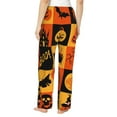 thumbnail image 3 of Sigee Halloween Banner Symbols Print Women's Soft Pajama Pants - Breathable and Comfortable Lounge Sleep Bottoms with Elastic Waistband and Pockets-X-Large, 3 of 9
