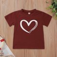 thumbnail image 1 of Faithtur T-shirt Décontracté pour Enfants avec Impression de Cœur, Col Rond, Manches Courtes, 1 of 10