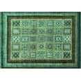 thumbnail image 1 of Ahgly Company Indoor Rectangle Abstract Turquoise Blue Modern Area Rugs, 7' x 9', 1 of 4
