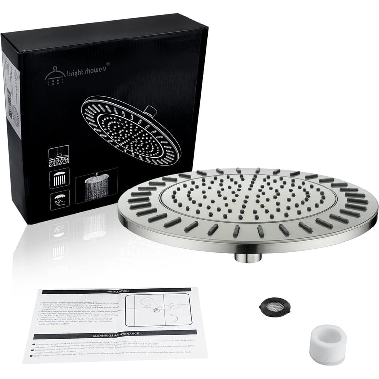 Rain Shower Head BRIGHT SHOWERS 9 Inch – High Pressure Waterfall Shower ...