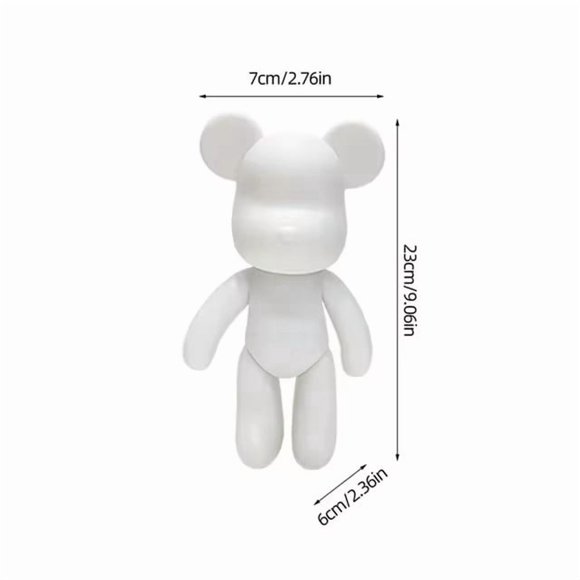 Typpkmm New Diy Paint Fluid Animal Bear Rabbit Lucky Dragon Hand Painted Home Decoration Doll White