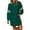 Green, variant on Women's Fashion Striped Sports Hoodie Dress Long Sleeve Round Neck with Pocket for Winter Casual Wear and Outdoor Activities,Black,L