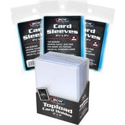 BCW 25 Toploaders with 300 Sleeves - Sleeves and Toploaders Combo for Trading Cards