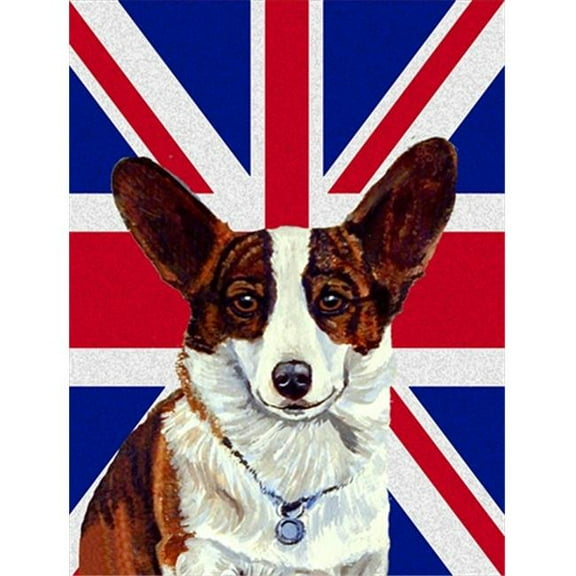 Corgi With English Union Jack British Flag Flag Garden Size