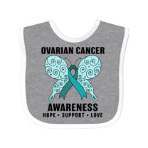 Inktastic Ovarian Cancer Awareness Hope Support and Love Boys or Girls Baby Bib