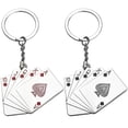 thumbnail image 1 of GOOHOCHY Llavero con colgante de tarjeta de póker, 2 uds., llavero decorativo con colgante de naipes, 1 of 7