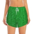 thumbnail image 2 of Rateoe Green Sparkling Shiny Printed 2 in 1 Women's Workout Shorts for Athletic Gym Running Shorts with Phone Pockets-XX-Large, 2 of 7