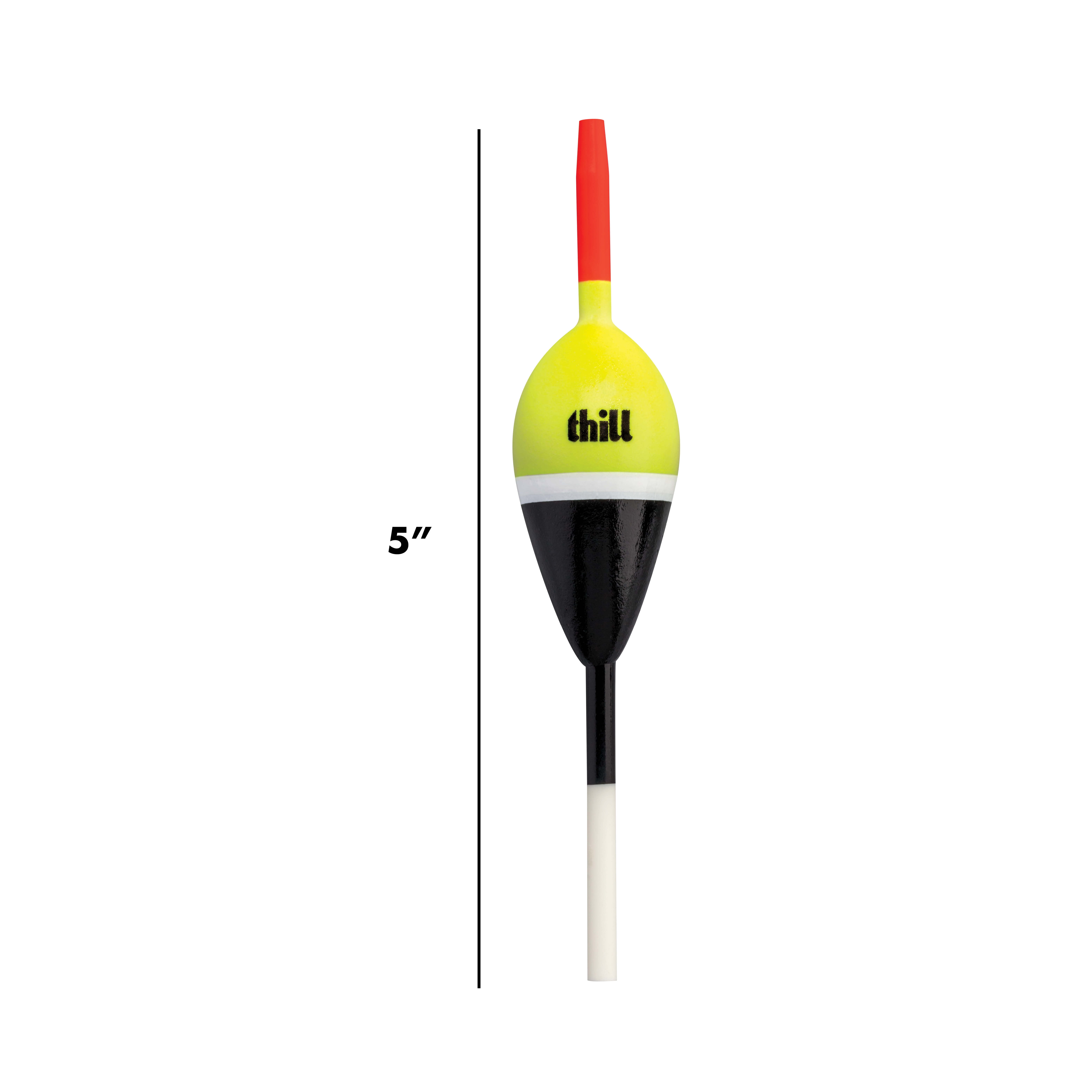 Thill Night N Day Glow Float Fishing Slip Float Yellow Black 1 in. Oval