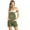 Olive/Wt Stitch, variant on Revolt Women's Juniors Vintage Denim Short Overalls (Dark Denim, Small)