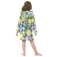 thumbnail image 7 of FORMRS Niños Bathrobe Unisex Hooded Robe Soft Plush Pajamas Sleepwear, Size 2-3T, Blue Plaid Lemon, 7 of 7
