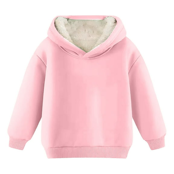 Boys Girls 𝐒𝐡erpa Lined Hoodie Fleece Pullover Tops Thick Thermal Flannel Sweater Fall Winter Warm Sweatshirt
