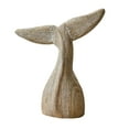 thumbnail image 5 of Whale Tail Sculpture Tabletop Ornament Rustic Wood Carved Figurine Home Decor for Beach House Living Room, 5 of 9