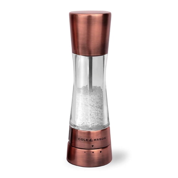 Cole & Mason Adjustable Acrylic Copper Derwent Salt Grinder Mill