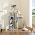 thumbnail image 6 of Yaheetech 57.1'' Deluxe Multilevel Cat Tower with Perch and Basket, Light Gray, 6 of 7