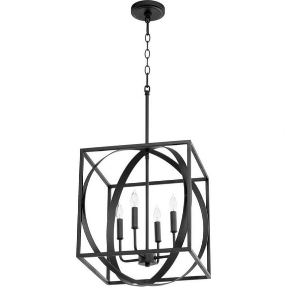 8150-4-69 Quorum Lighting 4 Light Cube/Sphere Pendant in Soft Contemporary style - 15.5 inches wide by 19.5 inches high-Noir Finish    -Traditional