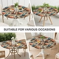 thumbnail image 7 of Pioneer Flower Floral Print Pattern Round Fitted Tablecloth with Elastic Edge,Dining Table Cover Waterproof,Outdoor Round Tablecloth for Camping,Dining,Indoor and Outdoor, 7 of 7