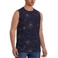 thumbnail image 2 of Yiaed Copper-Gold Gloss Outline Chrysanthemum Print Men's Singlet Vests Summer Running Muscle Tank Tops Gym Undershirt Round Neck Sleeveless for man, 2 of 5