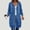 Blue, variant on Women'S Tops Wine Cocoon Hooded Zip Up Outerwear Jackets Long Sleeve Casual Regular Outerwear Jackets Tops,L