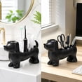 thumbnail image 4 of Dachshund Toothbrush Holder Organizer Base, Cute Resin Stand for Toothpaste and Makeup Brushes, Bathroom Countertop Storage, 4 of 6