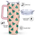 thumbnail image 3 of Orange and Green Bow-tie Pine Tree 40 Oz Tumbler with Handle Lid and Straw Stainless Steel Double Walled Vacuum Insulated Cup Merry Christmas Gifts Tumbler for Women Men Friends Outdoor Indoor, 3 of 6