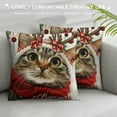 thumbnail image 3 of PHYHOO Christmas Pillow Cover Merry Christmas Cat Decoration Holiday Farmhouse Pillow Case Decor for Home Sofa Couch, 3 of 5