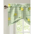 thumbnail image 3 of Checkered Letters Lemon Leaves Kitchen Curtains Balcony Adjustable Roman Blinds Small Short Curtain for Living Room, 3 of 6