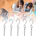 thumbnail image 3 of Hook Clips, Hook Clip Hooks With Clips Hanging Clips Hook, Hook With Clip Iron Bezels For Bird Feeders Party Lights Wind Chimes 10pcs, 3 of 8