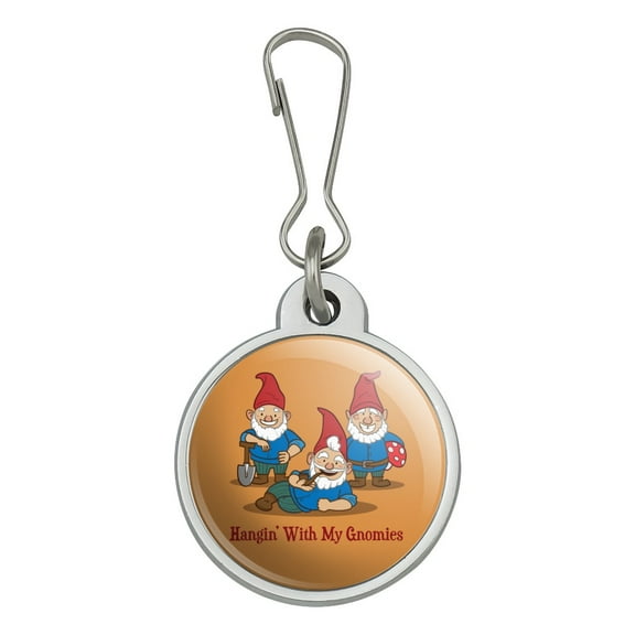 Hanging With My Gnomies Gnomes Jacket Handbag Purse Luggage Backpack Zipper Pull Charm