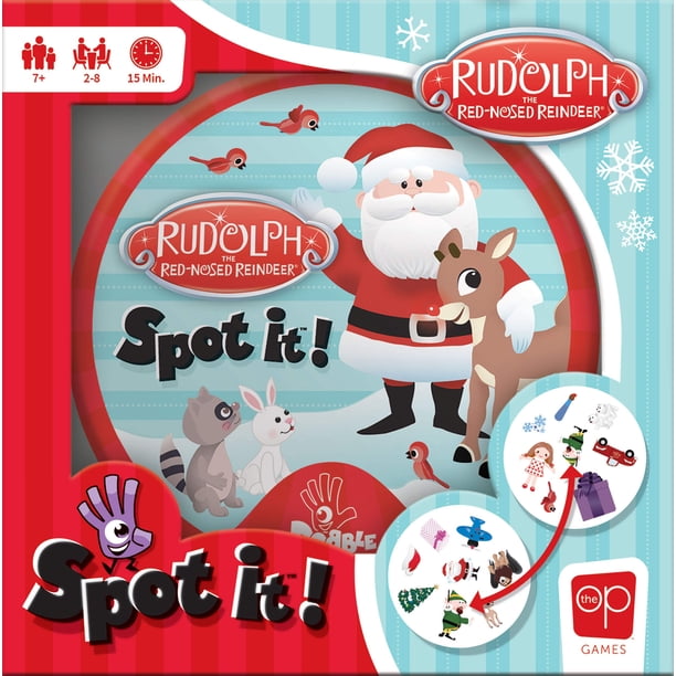 Juego de cartas USAOPOLY Spot It! Rudolph | Niños y adultos mayores de 7 años