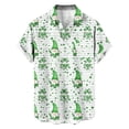 thumbnail image 2 of Ceisia Men's St. Patrick's Day Short Sleeve Shirt Clover Print Regular Straight Fit Green Turn-Down Collar Spring Summer Shirt Gift, 2 of 6